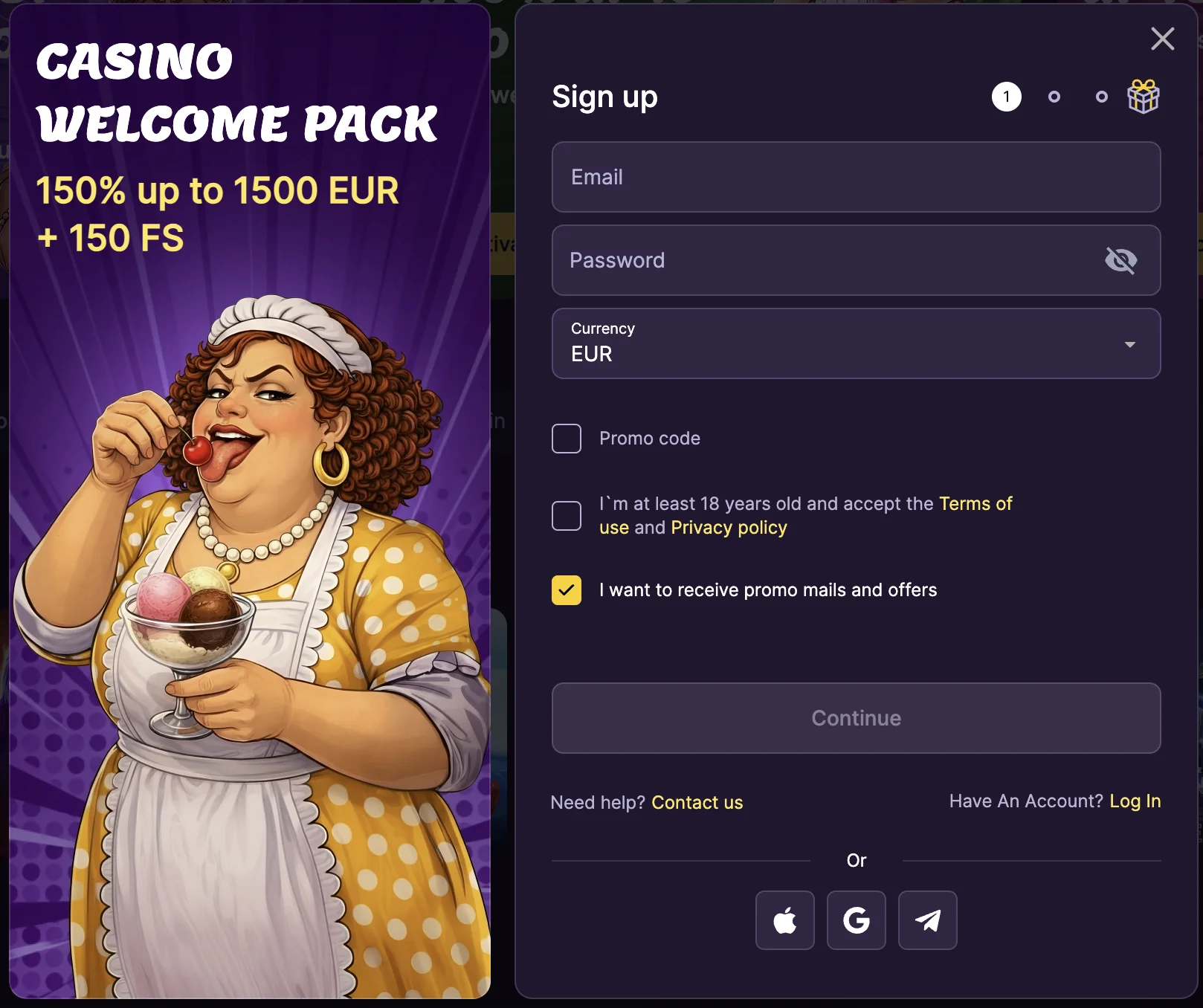 Mamabet sign up